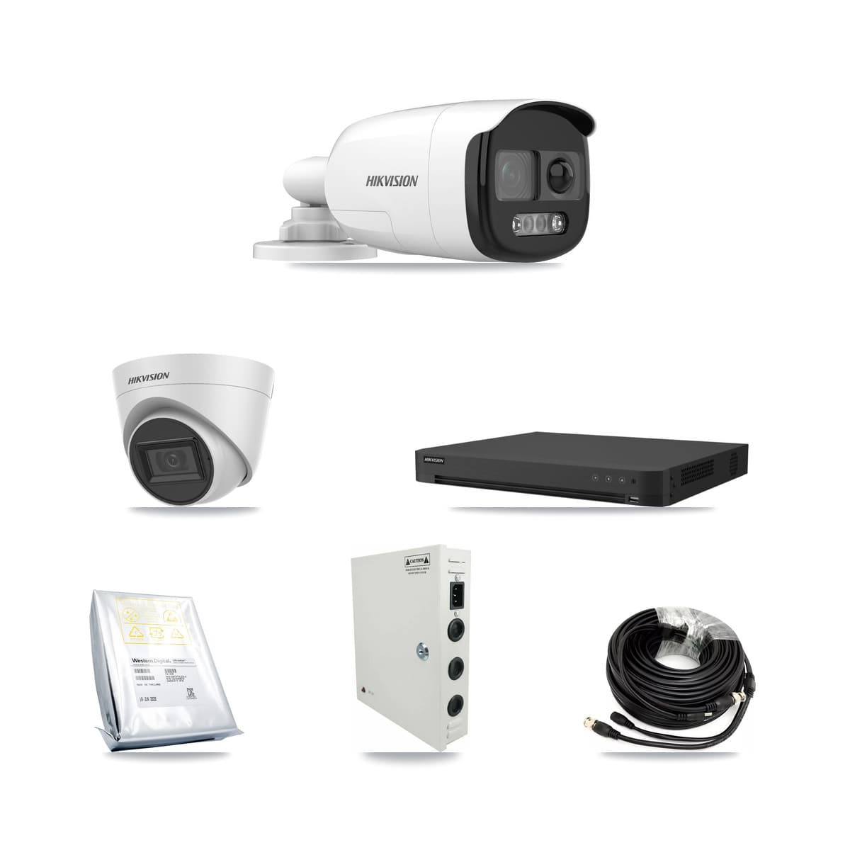 Hikvision 32-Channel 5MP CCTV Kit — 8 Bullet + 4 Turret Cameras + 2× 8TB Recording