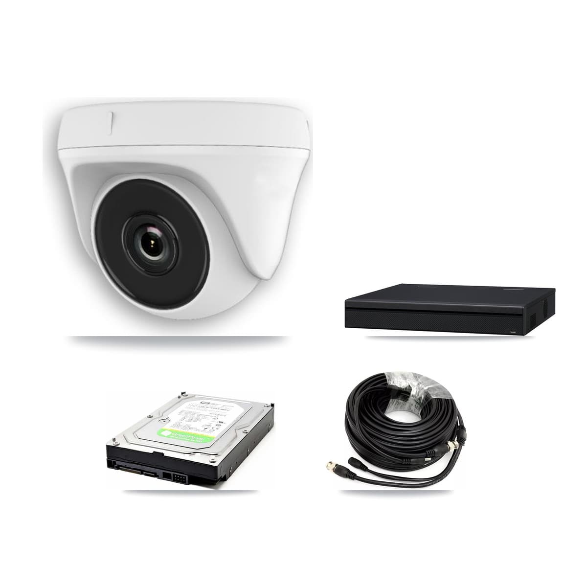 8-Channel 2MP CCTV Kit — 2 White Dome Cameras + 1TB Recording (XVR-3108AD Recorder)