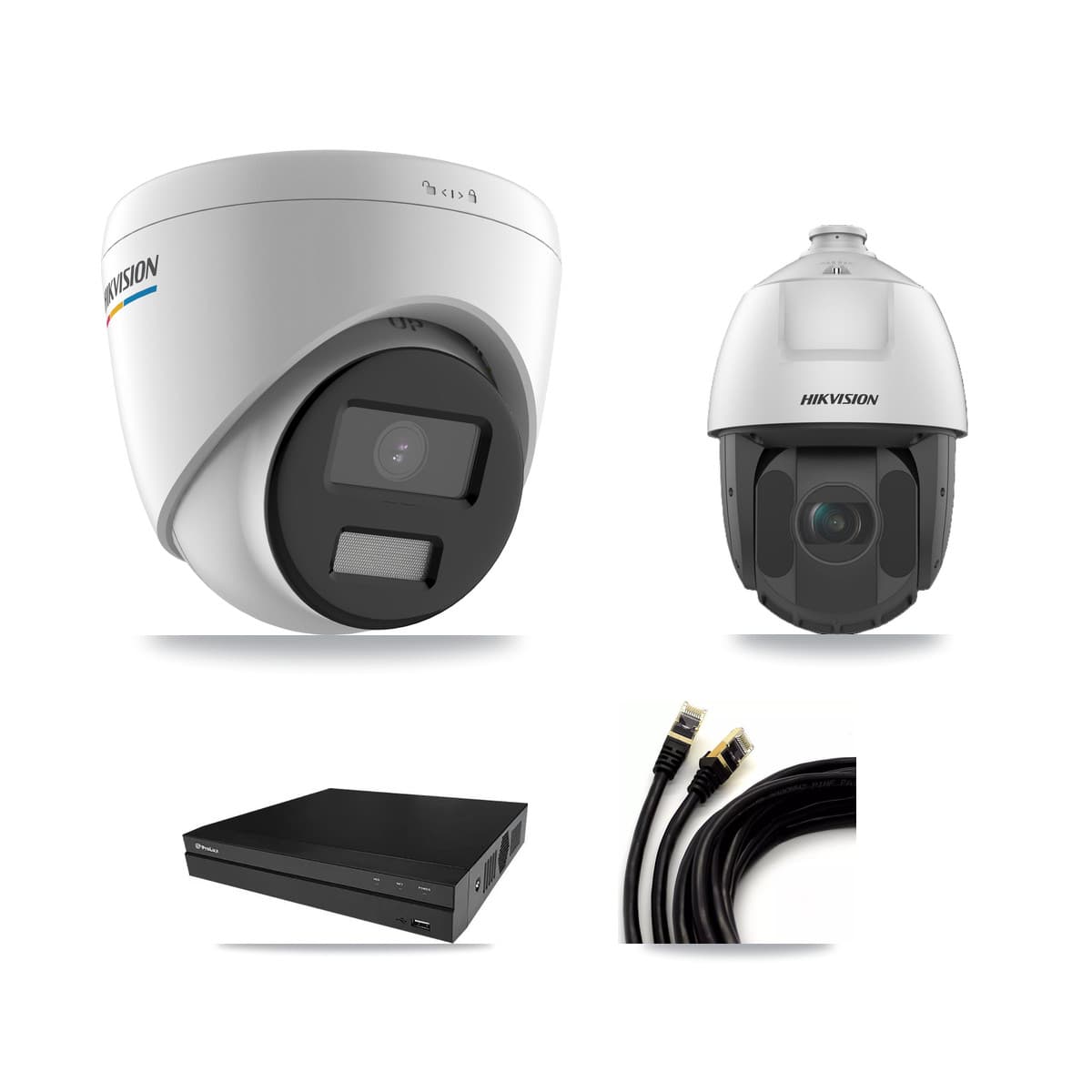 Hikvision & Prolux 8-Channel 2MP CCTV Kit — 3 Turret + 1 PTZ Cameras + 3TB Recording