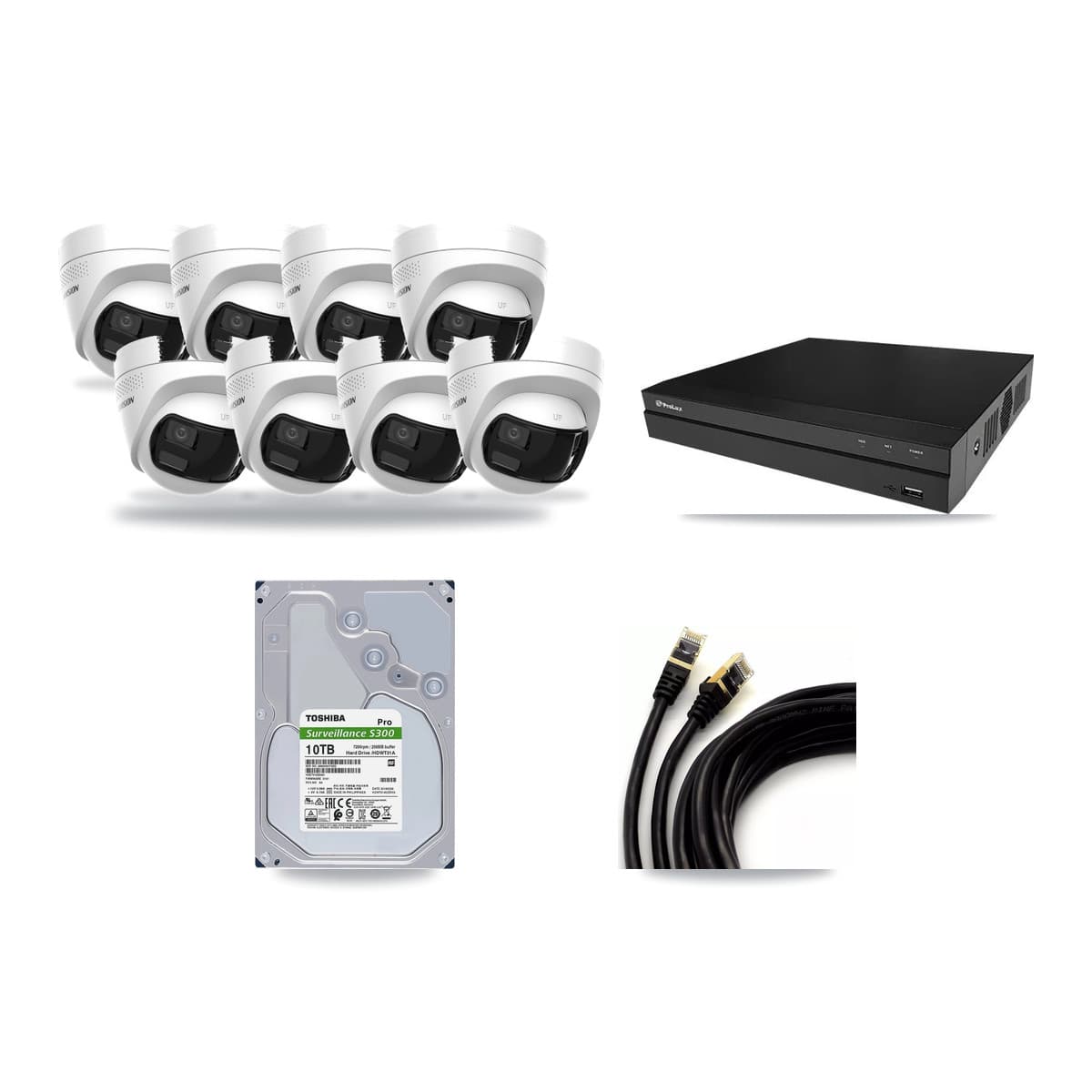 Prolux 8-Channel 4K CCTV Kit — 8 Turret Cameras + 10TB Recording - Image 1