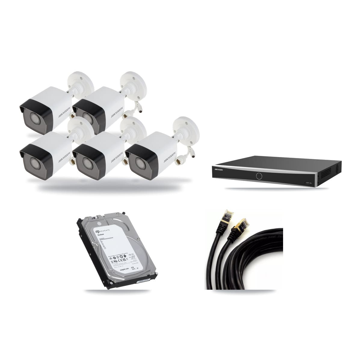 Hikvision 16-Channel 5MP CCTV Kit — 5 Bullet Cameras + 6TB Recording (DS-7616NXI Recorder) - Image 1