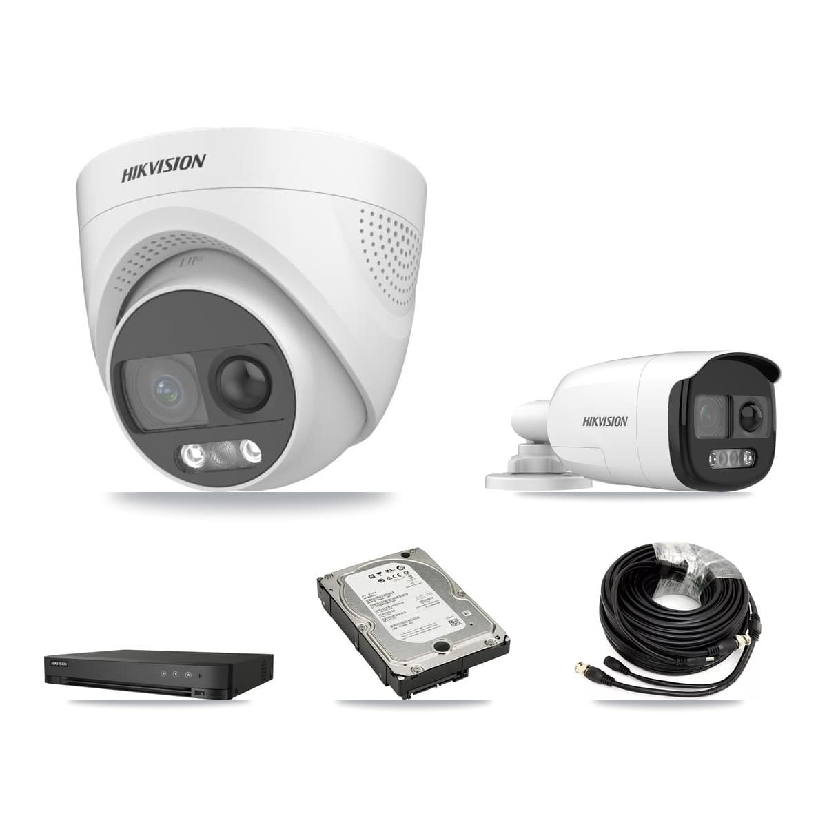 Hikvision 4-Channel 5MP CCTV Kit — 1 Bullet + 3 Turret Cameras + 5TB Recording