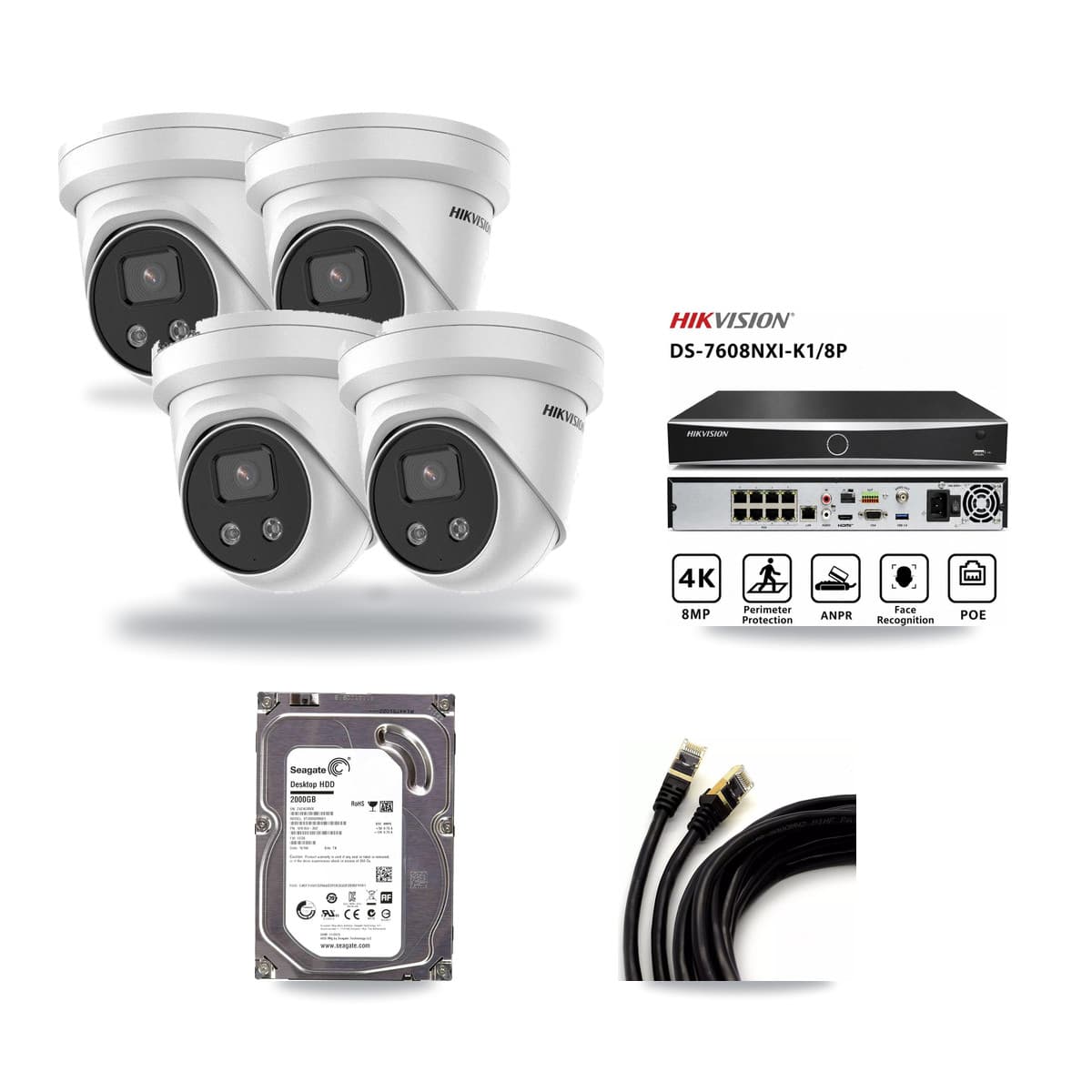 Hikvision 8-Channel 5MP CCTV Kit — 4 Turret Cameras + 2TB Recording - Image 1