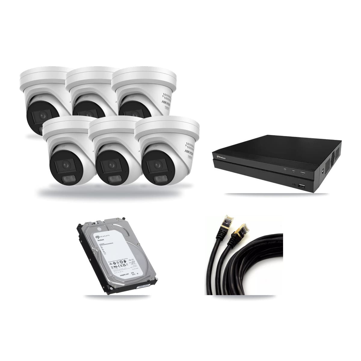 Prolux 8-Channel 4MP CCTV Kit — 6 Turret Cameras + 6TB Recording - Image 1