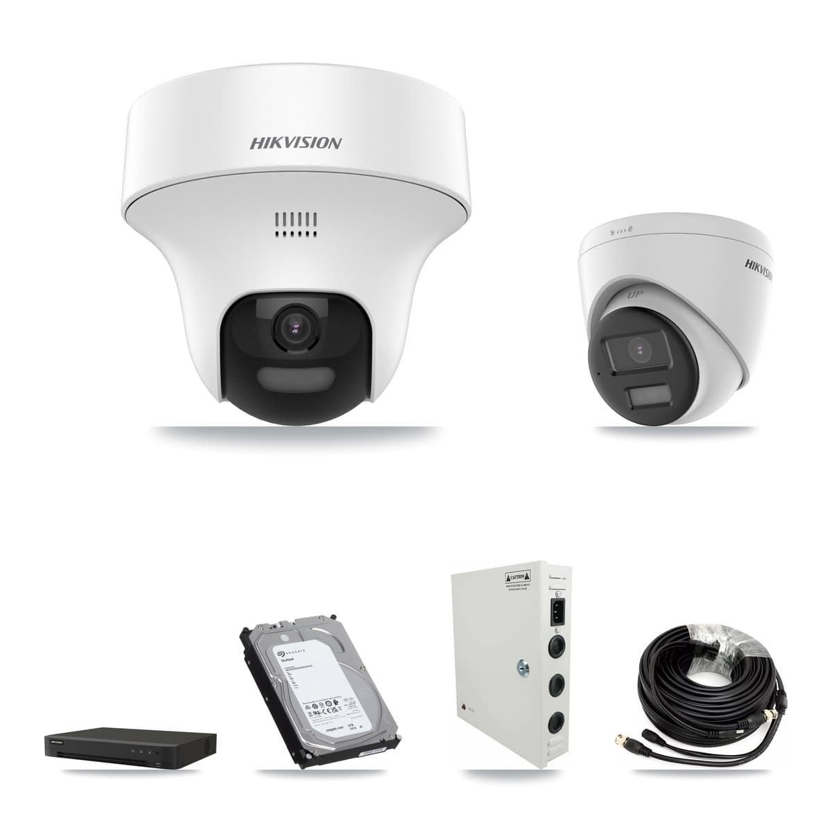 Hikvision IDS-7216HQHI-M1/XT 16-Channel DVR CCTV Kit — 13× DS-2CE70K0T-PTLTS Turret + 1× DS-2CE78K0T-LPTS Turret 5MP Cameras + 6TB HDD