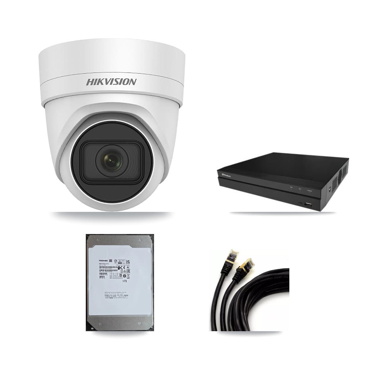 Hikvision & Prolux 16-Channel 4K CCTV Kit — 16 DS-2CD2H83G0 Turret Cameras + 14TB Recording