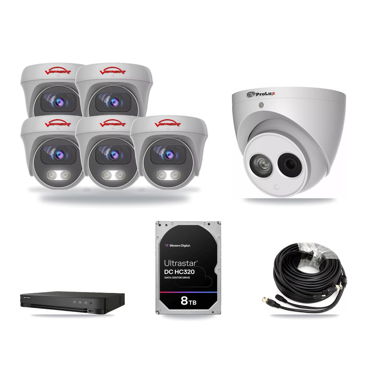 8-Channel 4MP – 5MP CCTV Kit — 1 4MP Turret + 5 5MP Cameras + 8TB Recording - Image 1