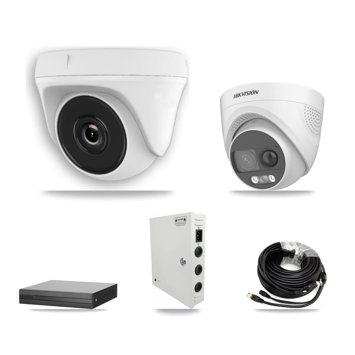 Hikvision 16-Channel 2MP – 5MP CCTV Kit — 1 DS-2CE72KF3T 5MP Turret + 10 White HDT-2MP-N20W 2MP Dome Cameras + 8TB Recording