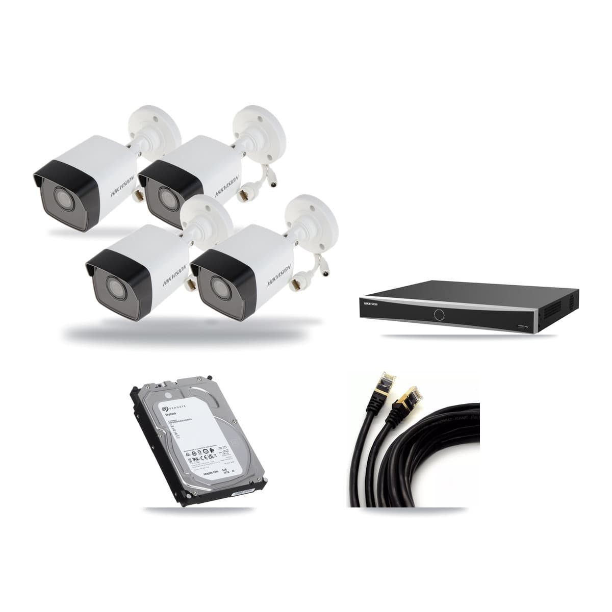 Hikvision 16-Channel 5MP CCTV Kit — 4 Bullet Cameras + 6TB Recording (DS-7616NXI Recorder) - Image 1
