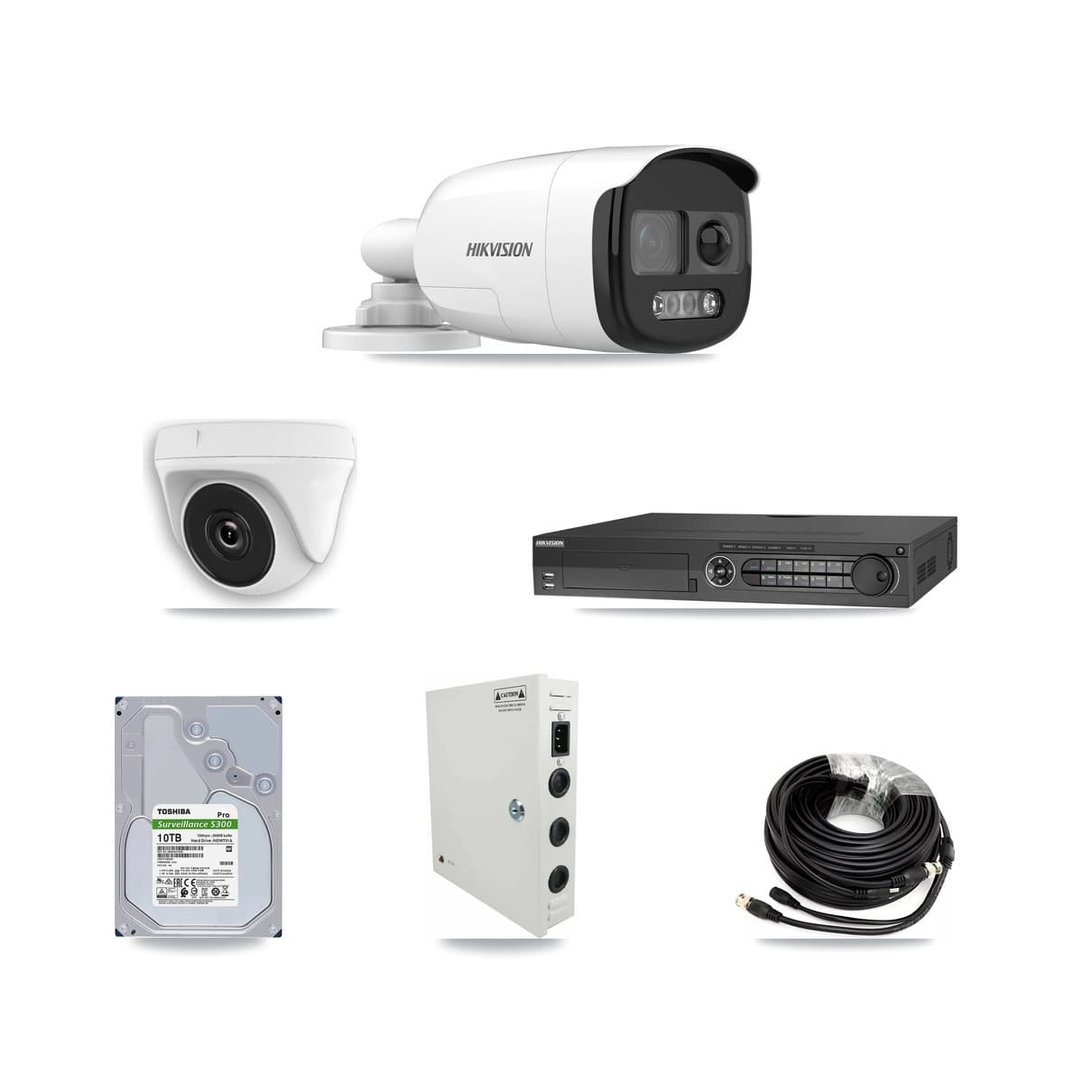 Hikvision 32-Channel 2MP – 5MP CCTV Kit — 15 5MP Bullet + 15 2MP Dome Cameras + 3× 10TB Recording