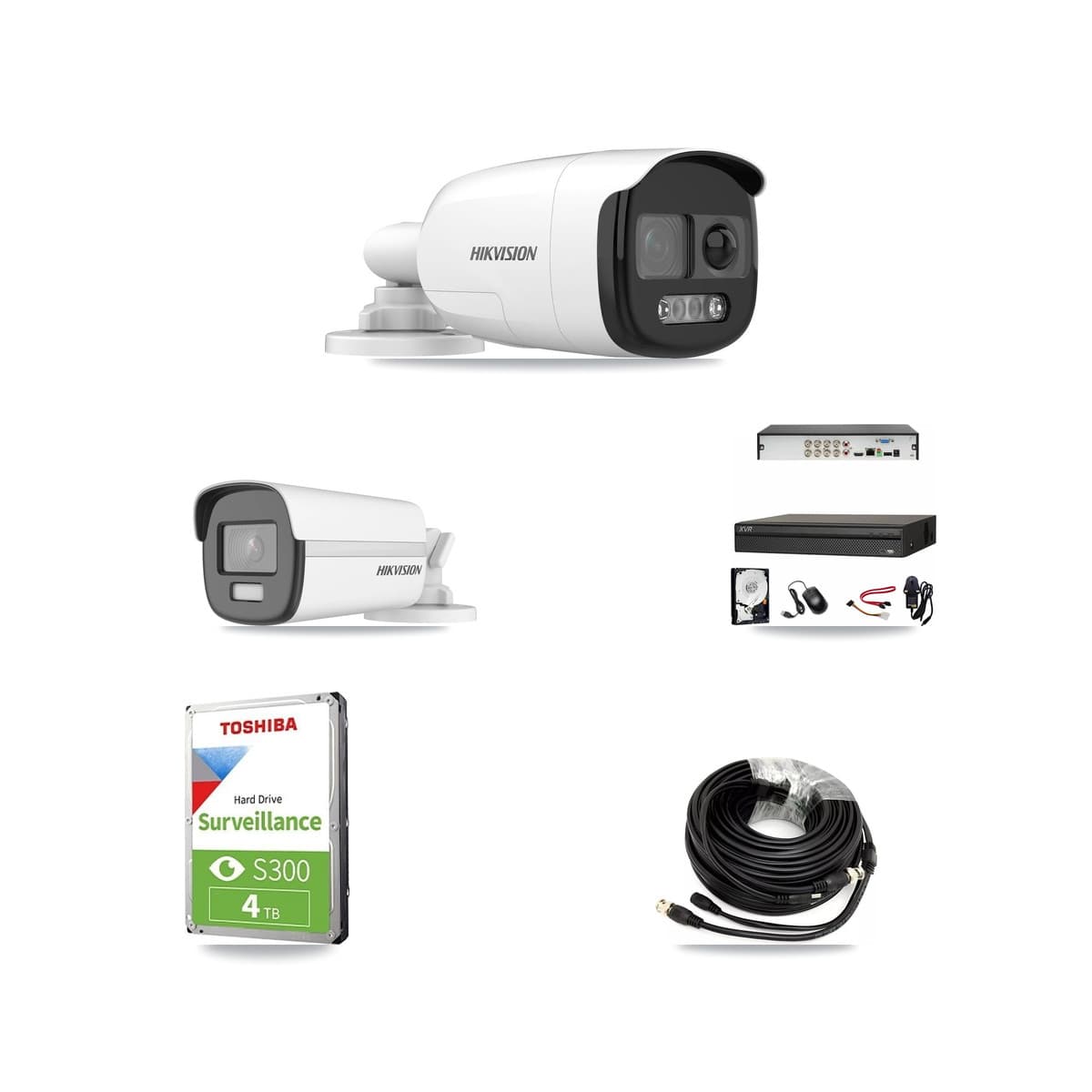 Hikvision & Dahua 8-Channel 5MP – 4K CCTV Kit — 1 5MP + 1 4K Bullet Cameras + 4TB Recording (XVR-3108AD Recorder) - Image 1