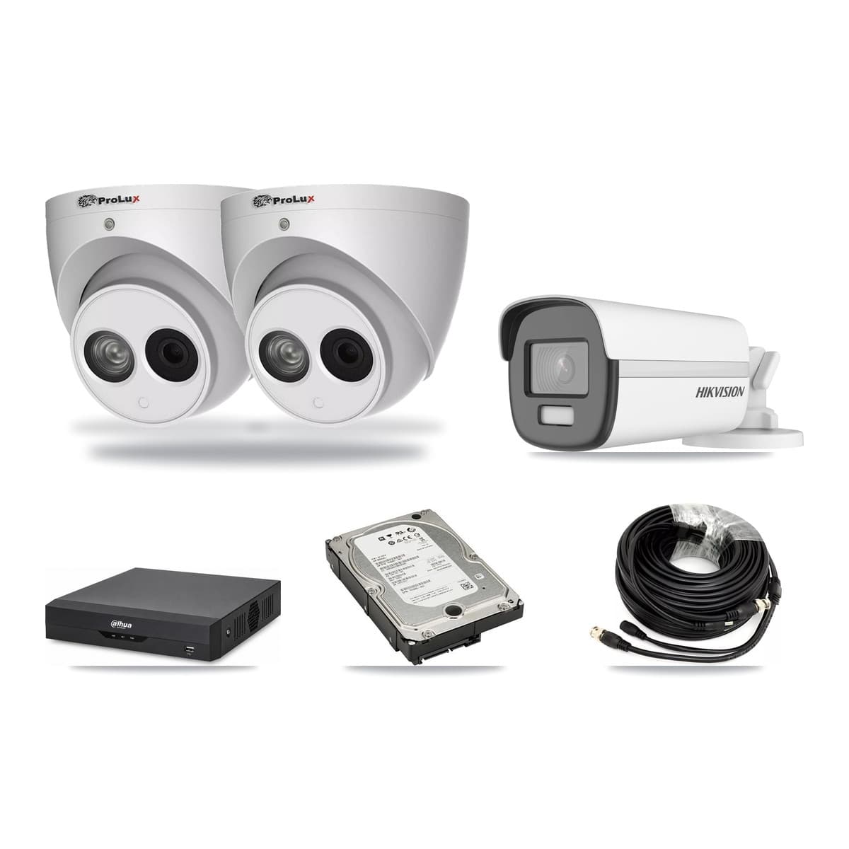 4-Channel 4MP – 4K CCTV Kit — 1 4K Bullet + 2 4MP Turret Cameras + 5TB Recording - Image 1