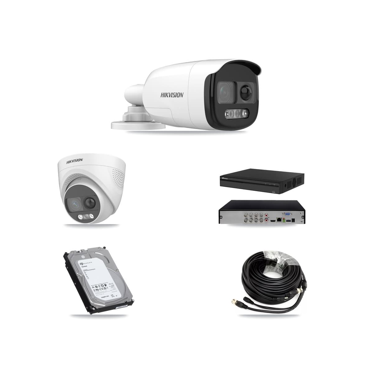 Hikvision & Prolux 8-Channel 5MP CCTV Kit — 4 Bullet + 2 Turret Cameras + 6TB Recording (PXD-5108HS Recorder)