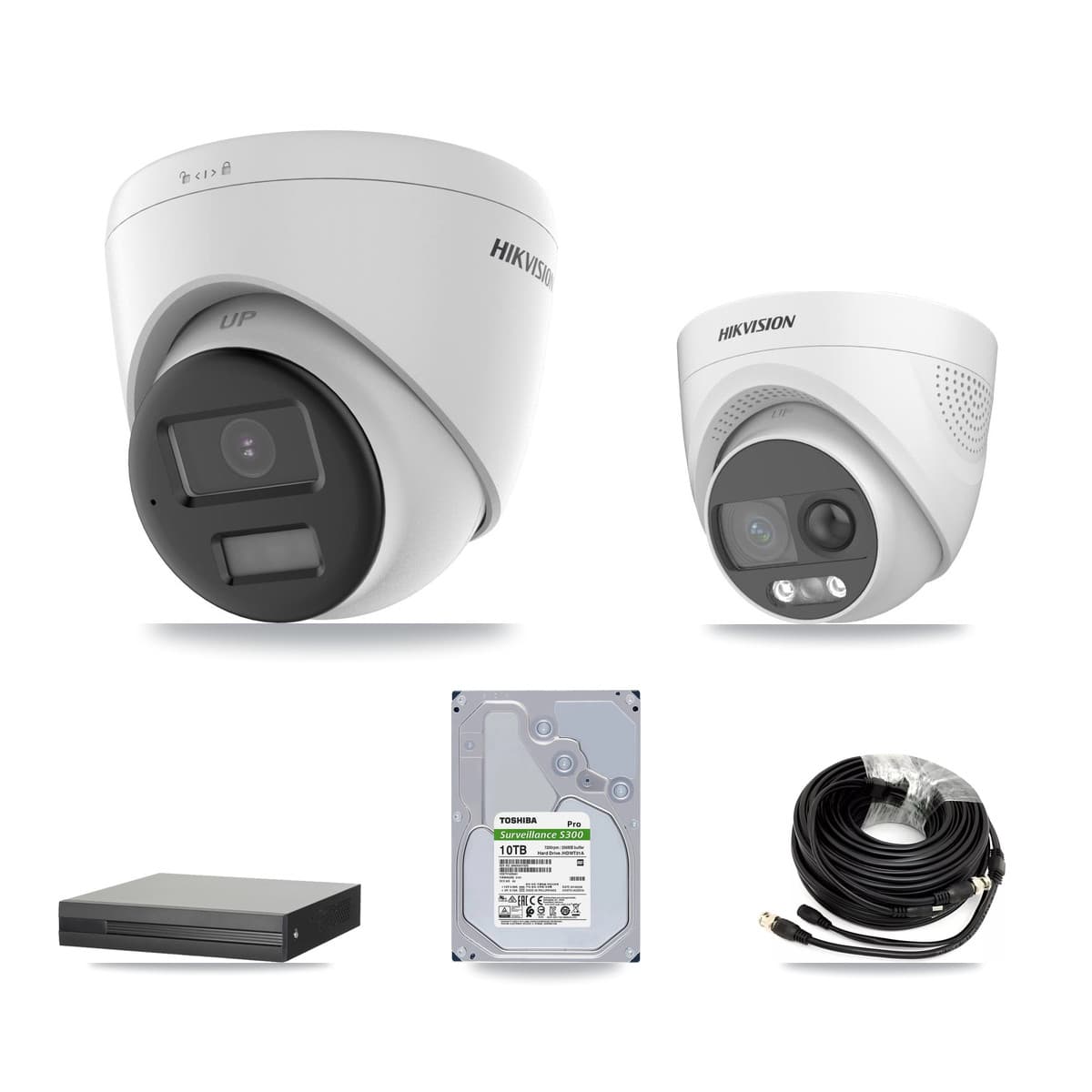 Hikvision 16-Channel 5MP CCTV Kit — 2 DS-2CE72KF3T + 5 DS-2CE78K0T Turret Cameras + 10TB Recording (XVR-3116HS Recorder) - Image 1