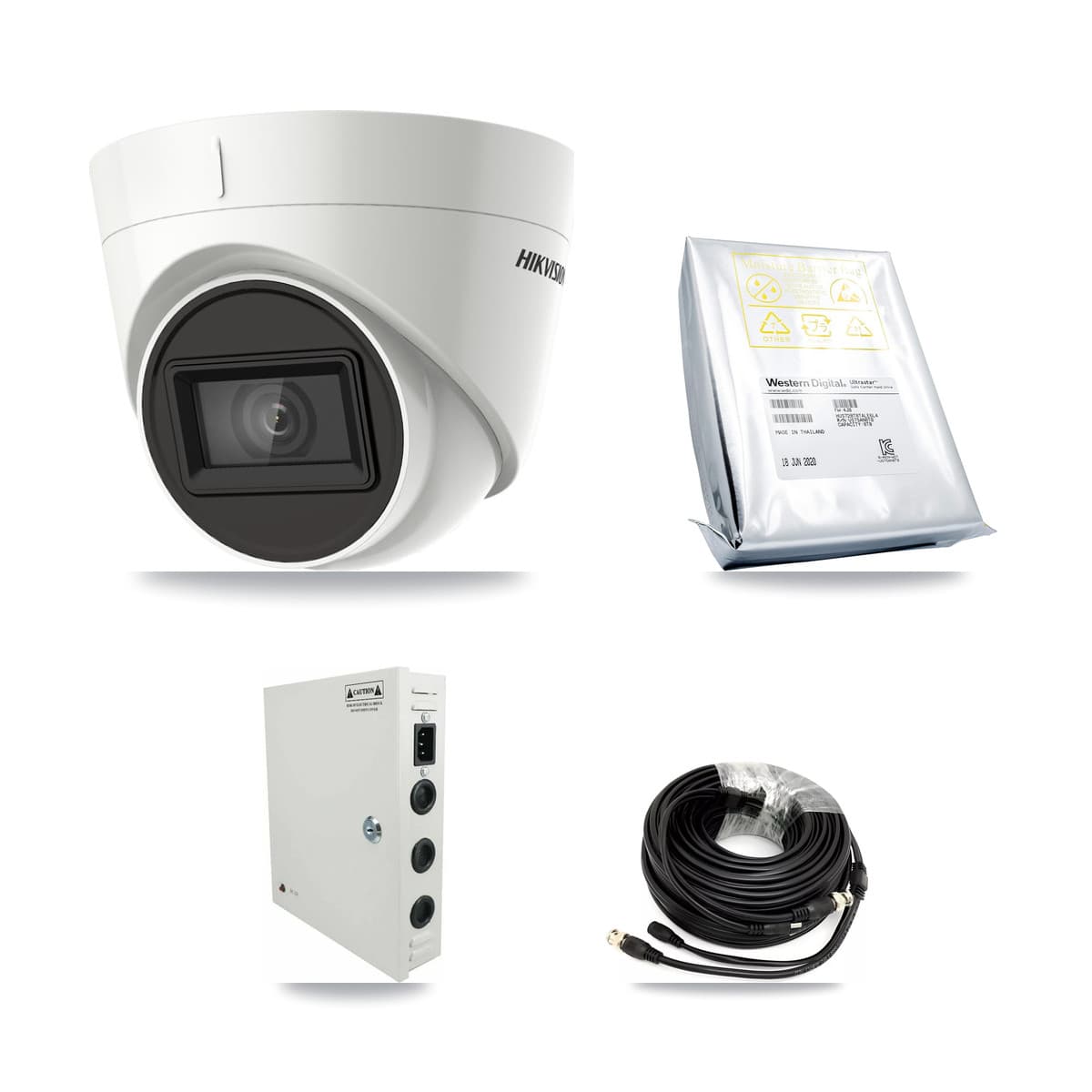 Hikvision 32-Channel 4K CCTV Kit — 12 DS-2CE78U1T Turret Cameras + 4× 8TB Recording