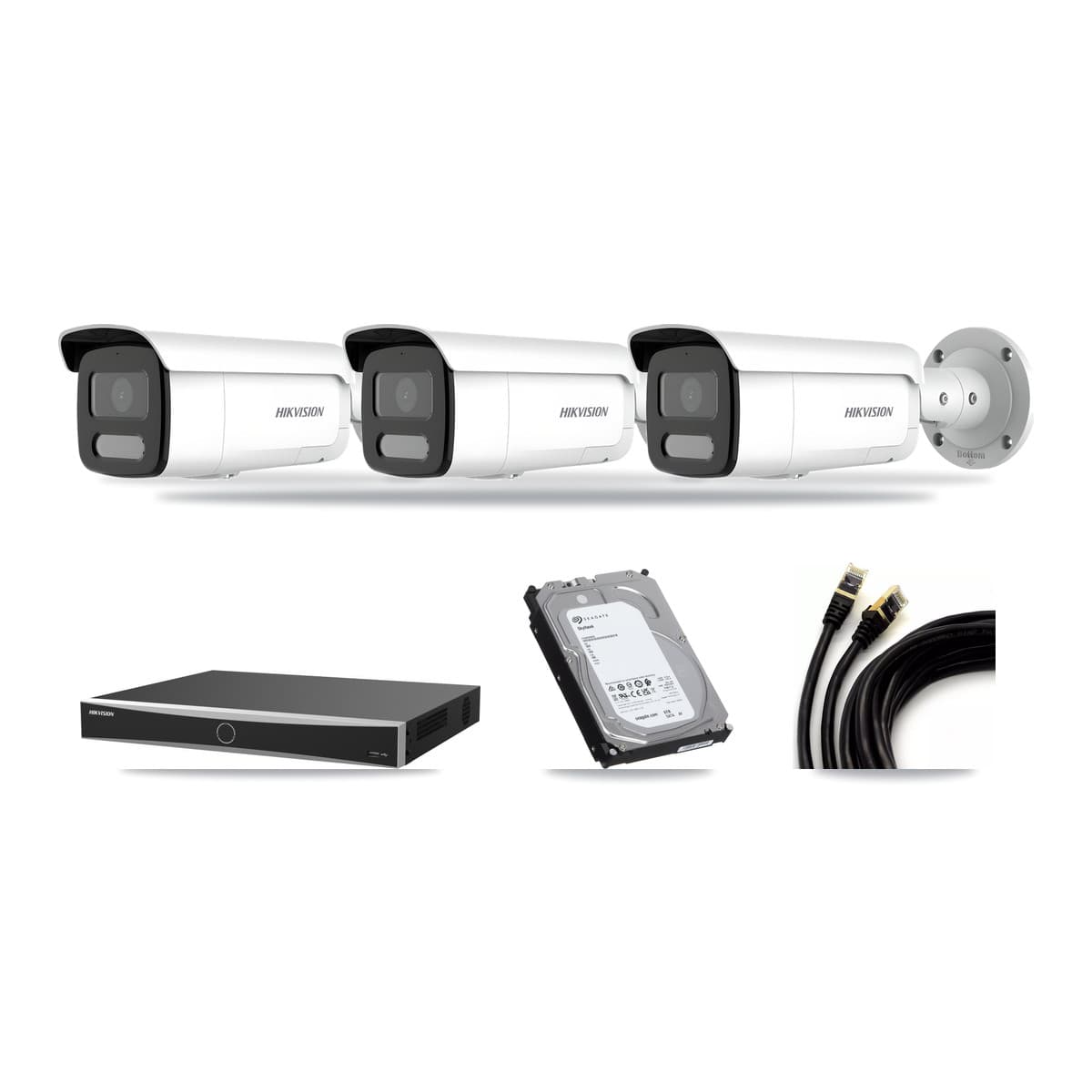 Hikvision 16-Channel 4MP – 5MP CCTV Kit — 3 4MP Bullet + 1 5MP Dome Cameras + 6TB Recording (DS-7616NXI Recorder) - Image 1