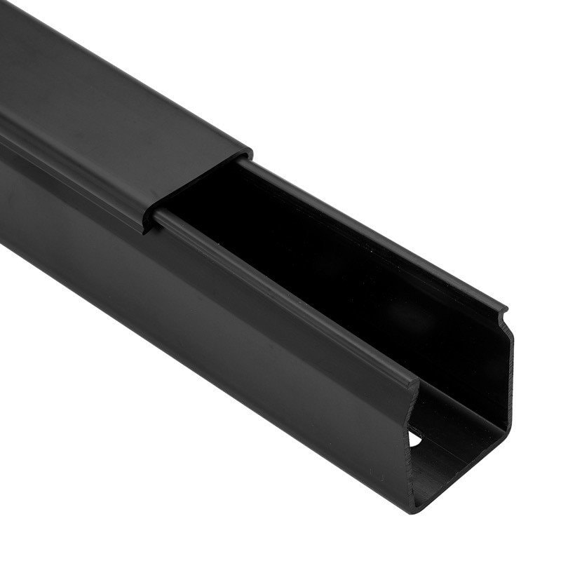 Betaduct PVC Solid Wall Cable Trunking 37.5x37.5mm Black - Image 1