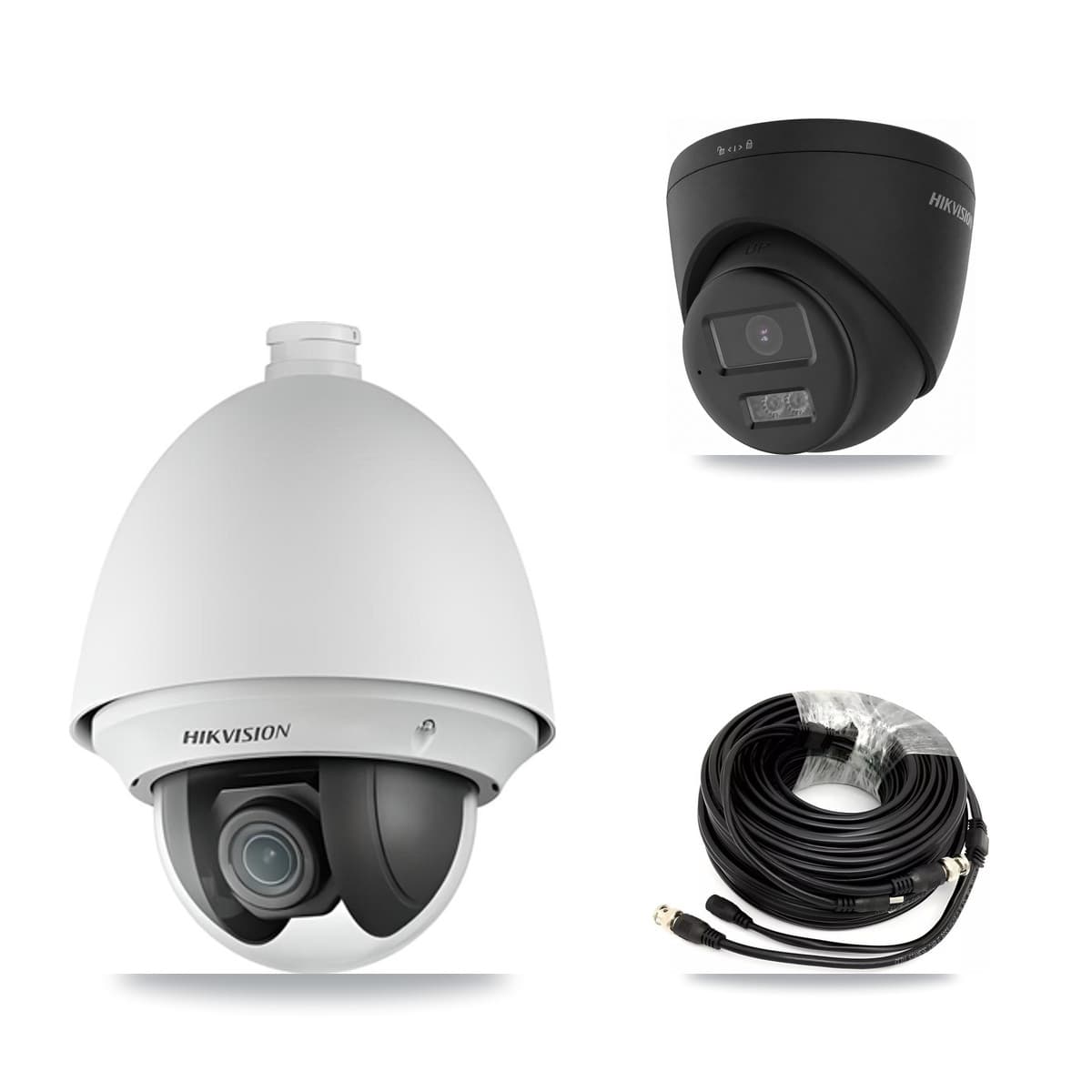 Hikvision & Prolux 8-Channel 2MP – 4K CCTV Kit — 1 2MP PTZ + 1 Black 4K Turret Cameras + 3TB Recording (PXD-5208AN Recorder)