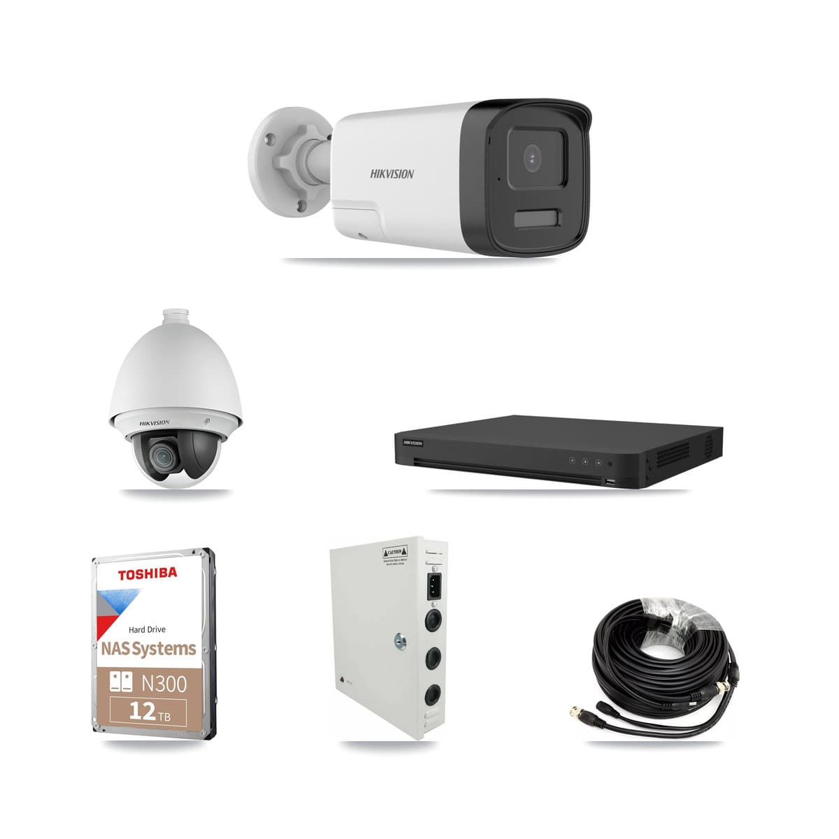 Hikvision 32-Channel 2MP – 5MP CCTV Kit — 9 2MP PTZ + 18 5MP Bullet Cameras + 2× 12TB Recording