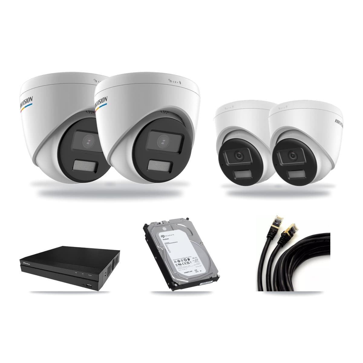 Hikvision & Prolux 8-Channel 2MP – 4K CCTV Kit — 2 2MP + 2 4K Turret Cameras + 6TB Recording - Image 1