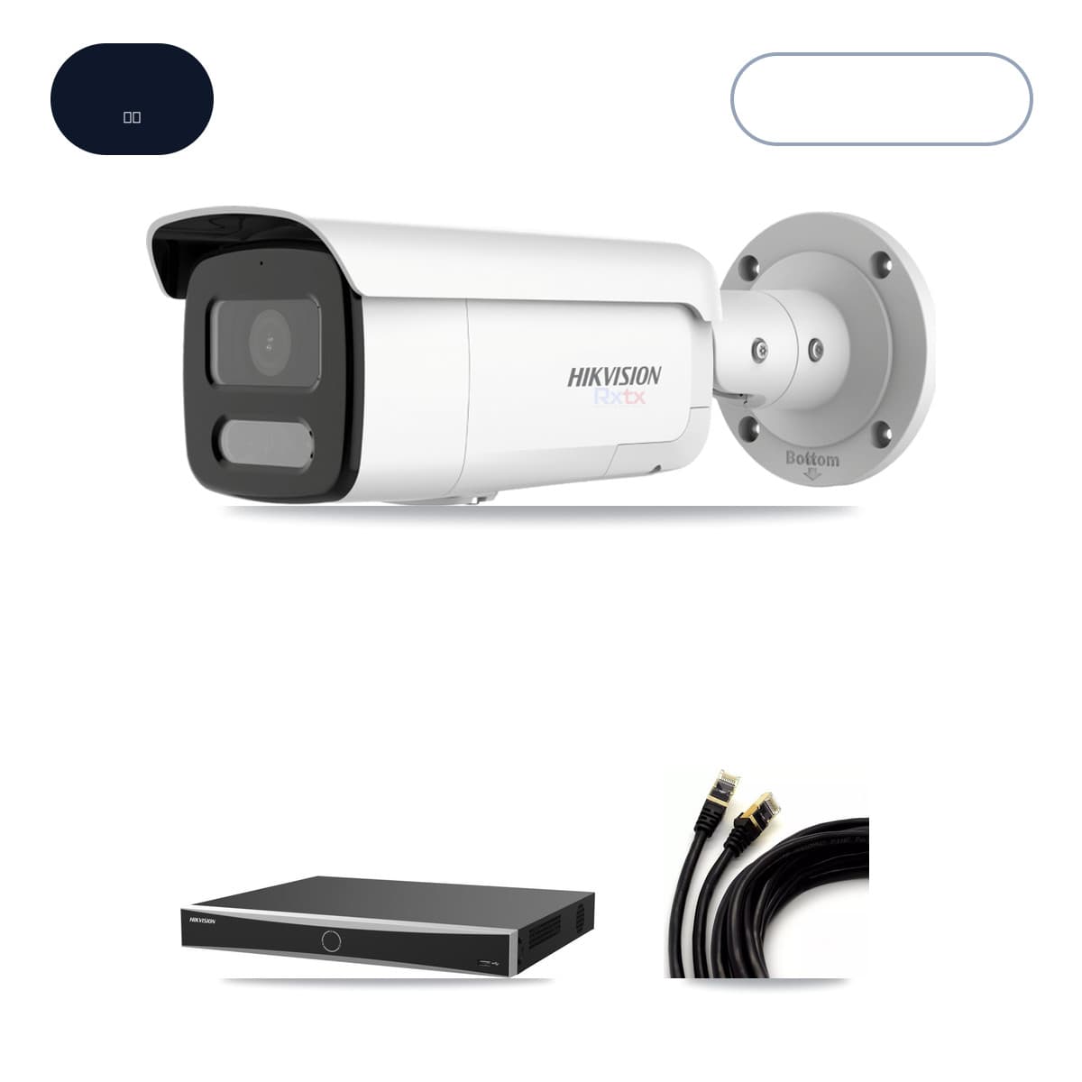 Hikvision 16-Channel 4K CCTV Kit — 8 White Bullet Cameras + 14TB Recording (DS-7616NXI Recorder)