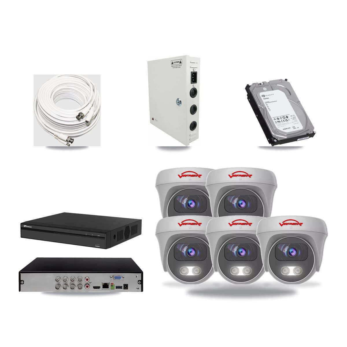 Prolux 8-channel CCTV kit: 5 cameras (5× 5MP Camera), 6TB hard drive