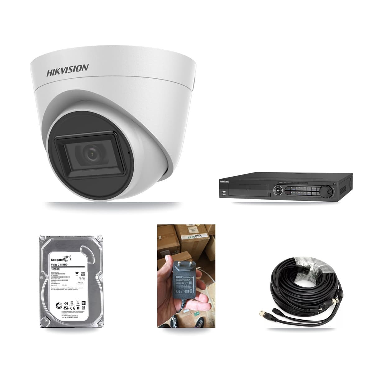 Hikvision 32-Channel 5MP CCTV Kit — 1 White Turret Camera + 1TB Recording (DS-7332HQHI Recorder) - Image 1