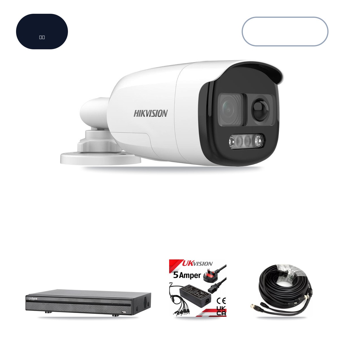 Dahua DH-XVR5108H-4KL-X-8P 8-Channel DVR CCTV Kit — 8× Hikvision DS-2CE12KF3T-PIRXO 5MP Cameras + 6TB HDD