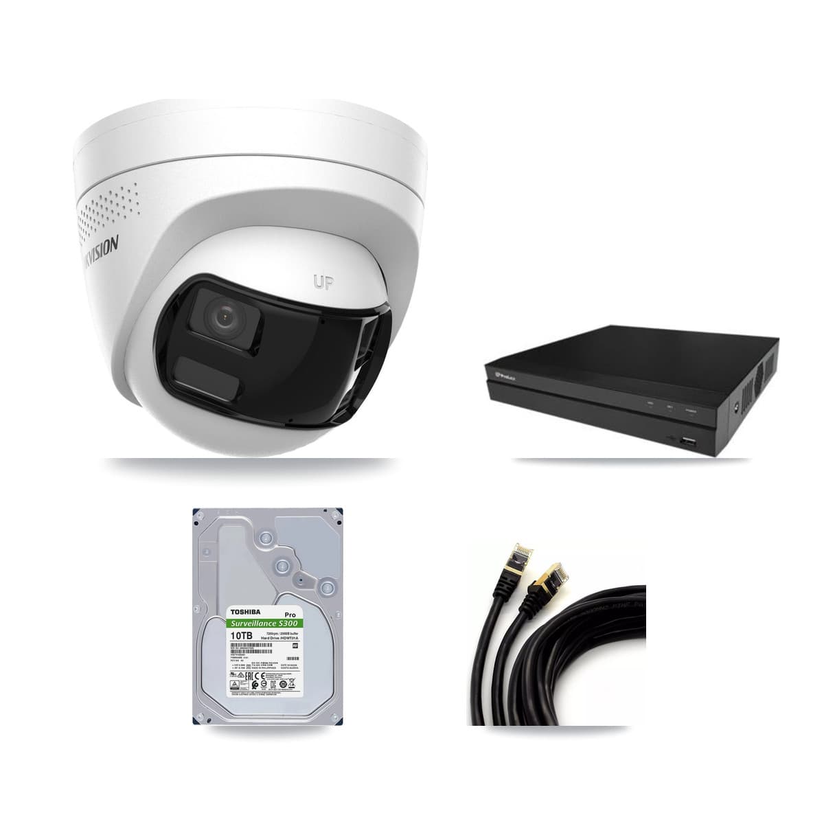 Prolux 16-Channel 4K CCTV Kit — 8 Turret Cameras + 2× 10TB Recording