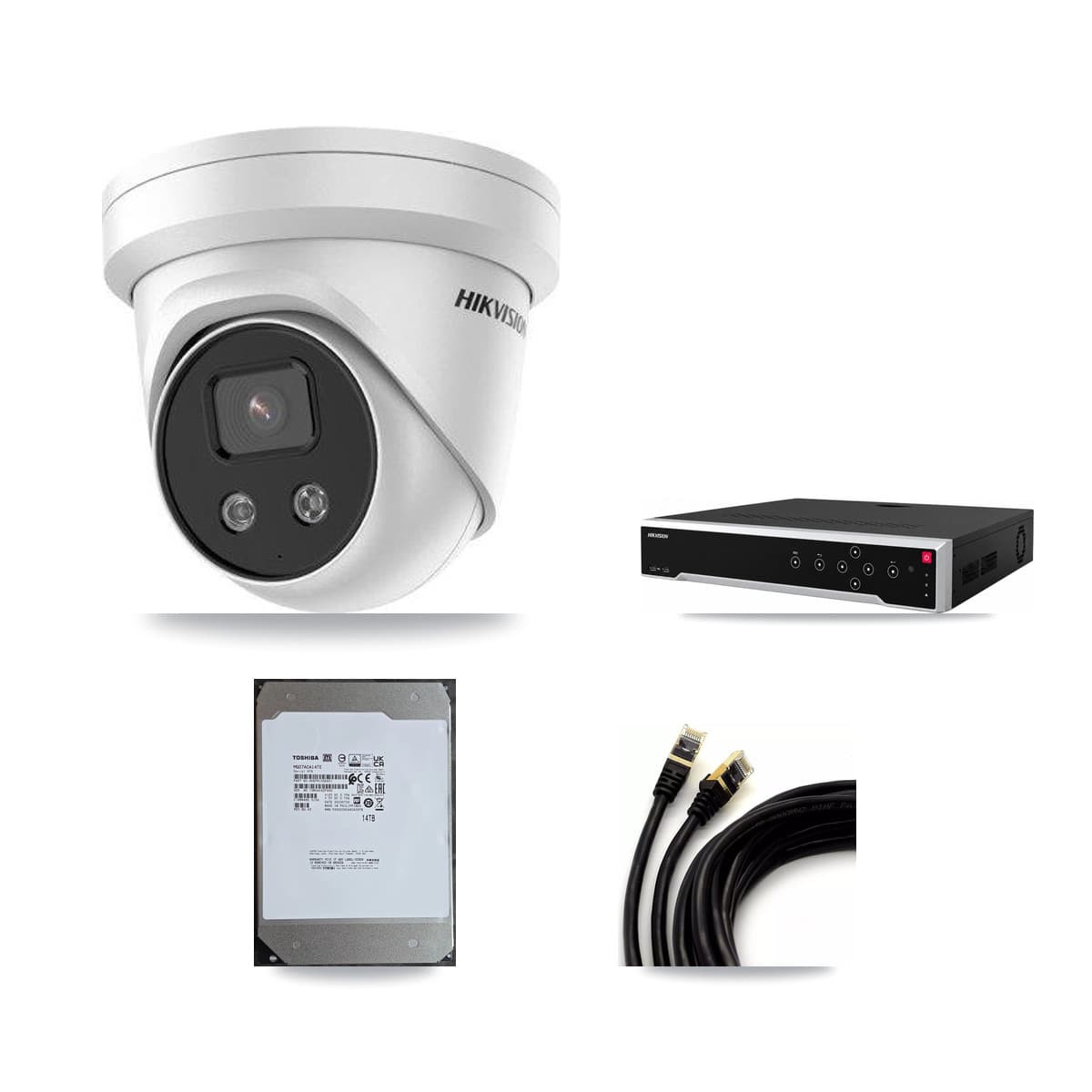 Hikvision 32-Channel 5MP CCTV Kit — 8 Turret Cameras + 14TB Recording