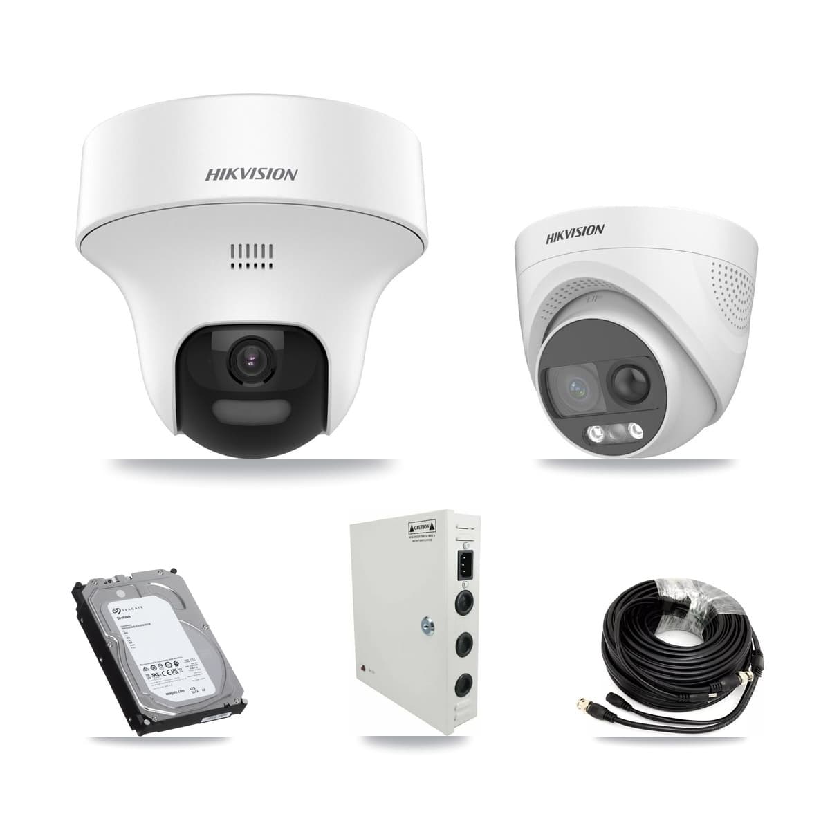 Hikvision 32-Channel 5MP CCTV Kit — 8 DS-2CE70K0T + 4 DS-2CE72KF3T Turret Cameras + 3× 6TB Recording