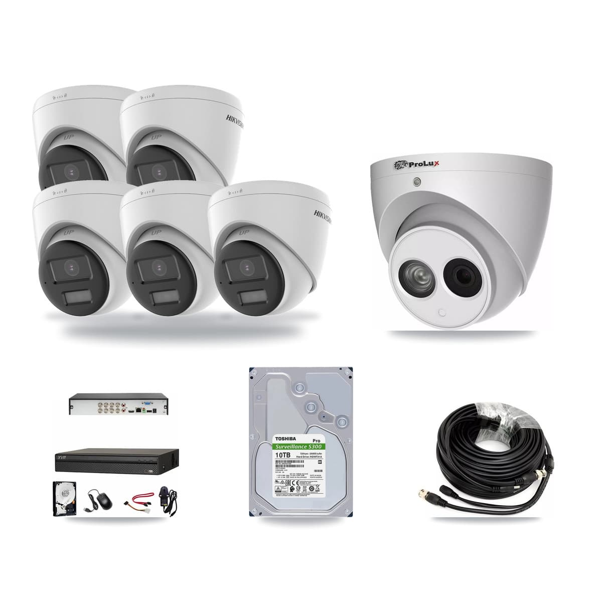 8-Channel 4MP – 4K CCTV Kit — 5 4K + 1 4MP Turret Cameras + 10TB Recording (XVR-3108AD Recorder) - Image 1