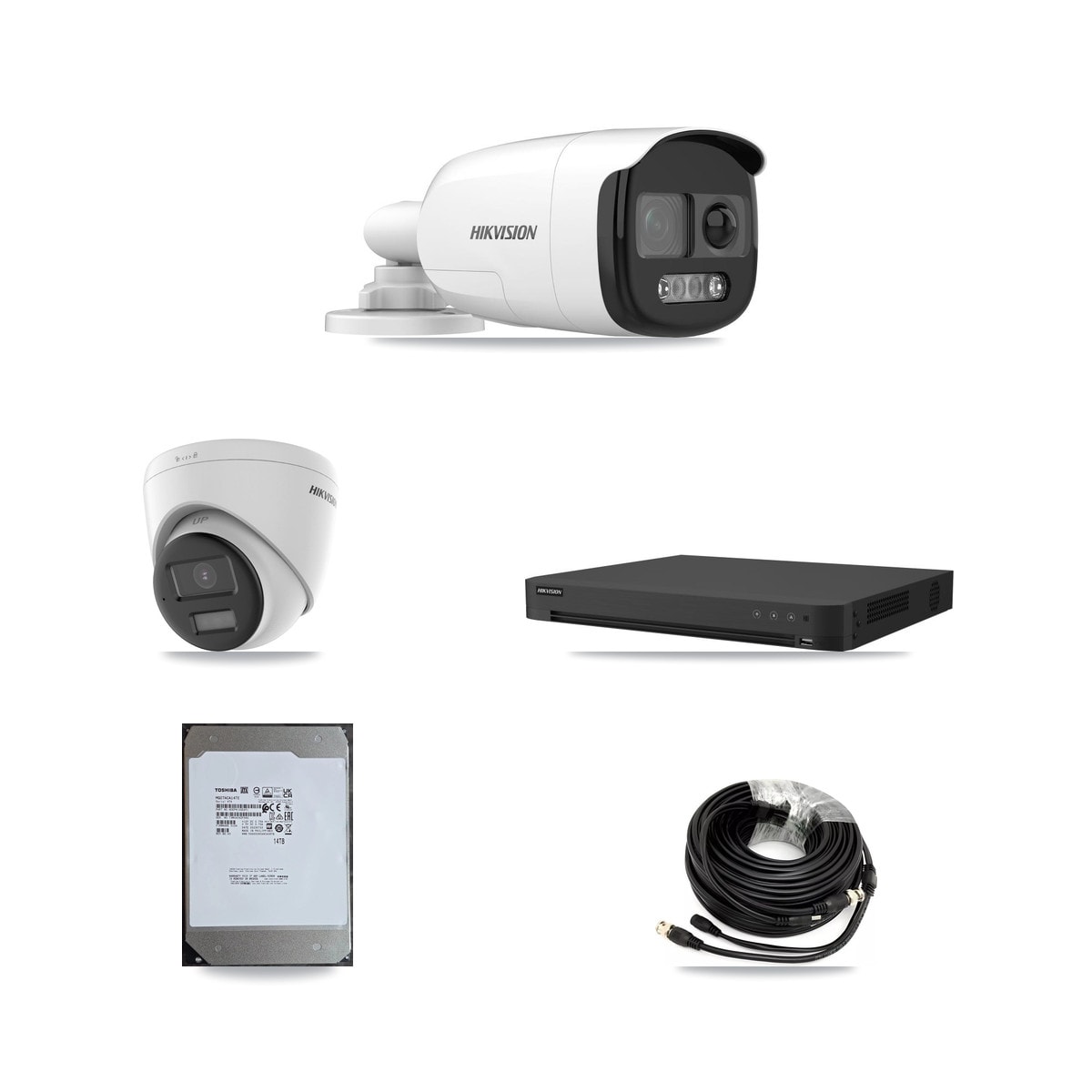 Hikvision 16-Channel 5MP – 4K CCTV Kit — 4 5MP Bullet + 4 4K Turret Cameras + 14TB Recording