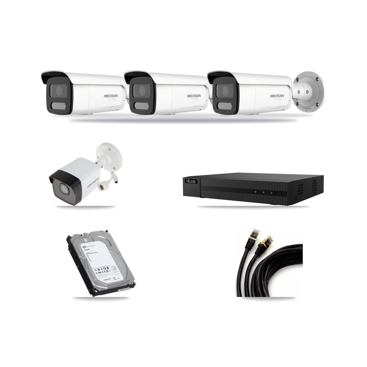 Hikvision & HiLook 8-Channel 5MP – 4K CCTV Kit — 1 5MP + 3 4K Bullet Cameras + 6TB Recording - Image 1