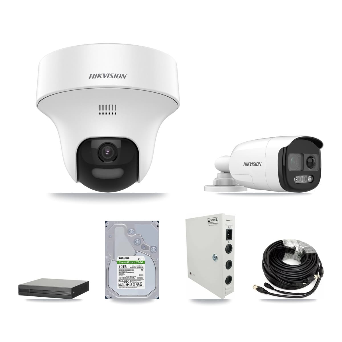 Hikvision 16-Channel 5MP CCTV Kit — 4 DS-2CE12KF3T Bullet + 8 DS-2CE70K0T Turret Cameras + 10TB Recording