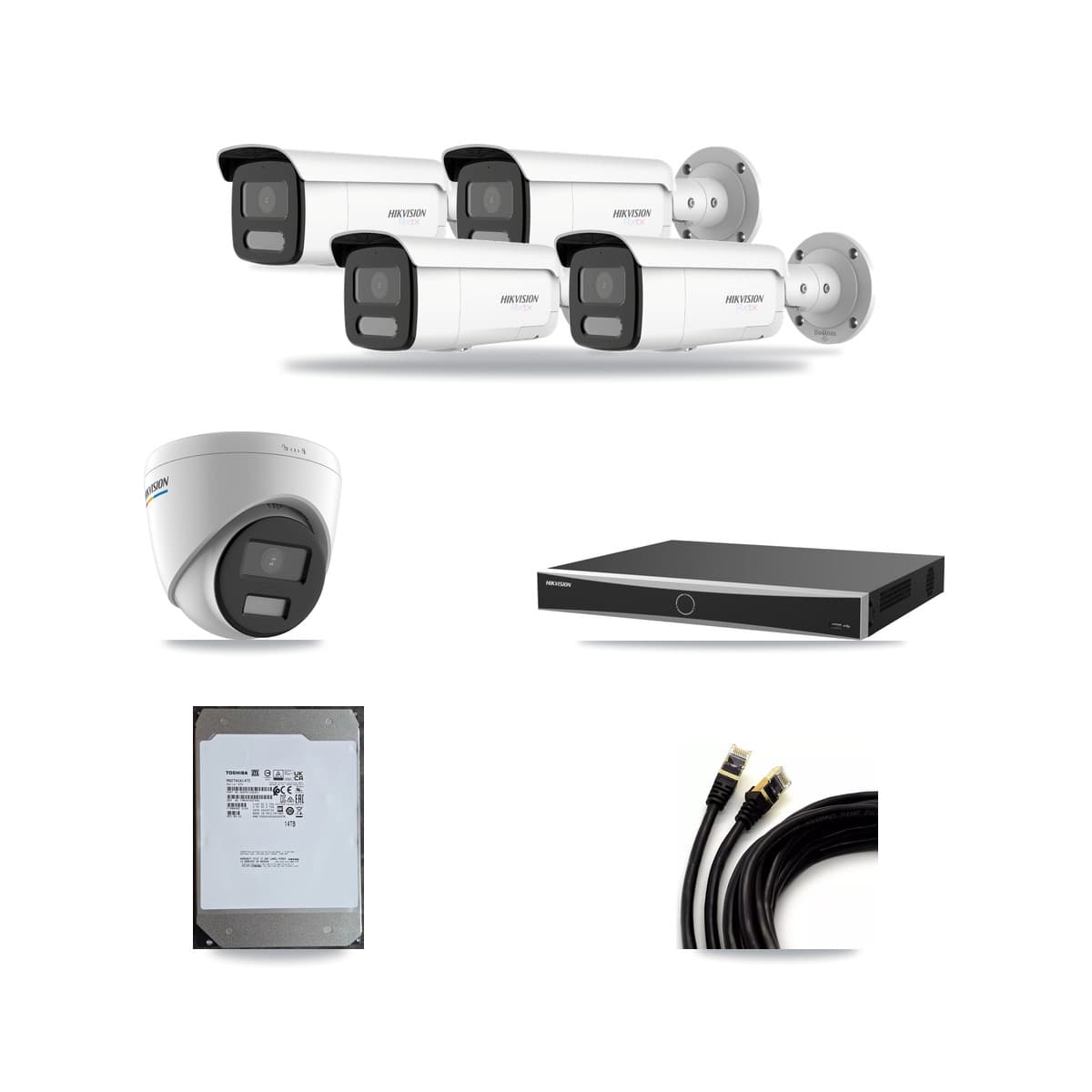 Hikvision 16-Channel 2MP – 4K CCTV Kit — 1 2MP Turret + 4 4K Bullet Cameras + 14TB Recording - Image 1