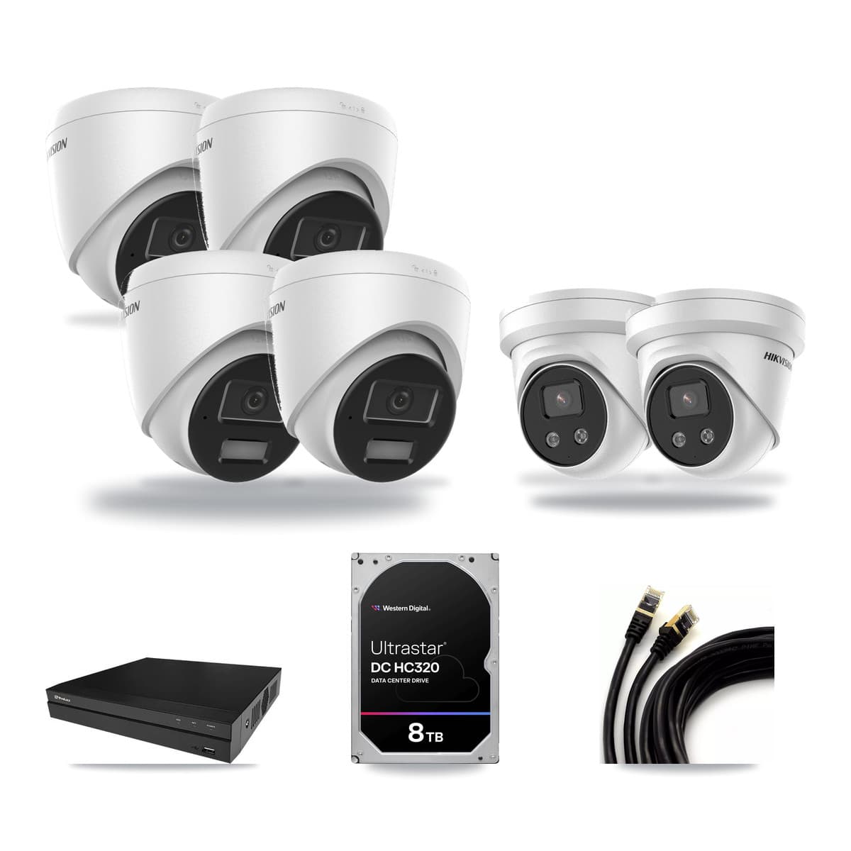 Hikvision & Prolux 8-Channel 4MP – 5MP CCTV Kit — 4 4MP + 2 5MP Turret Cameras + 8TB Recording - Image 1