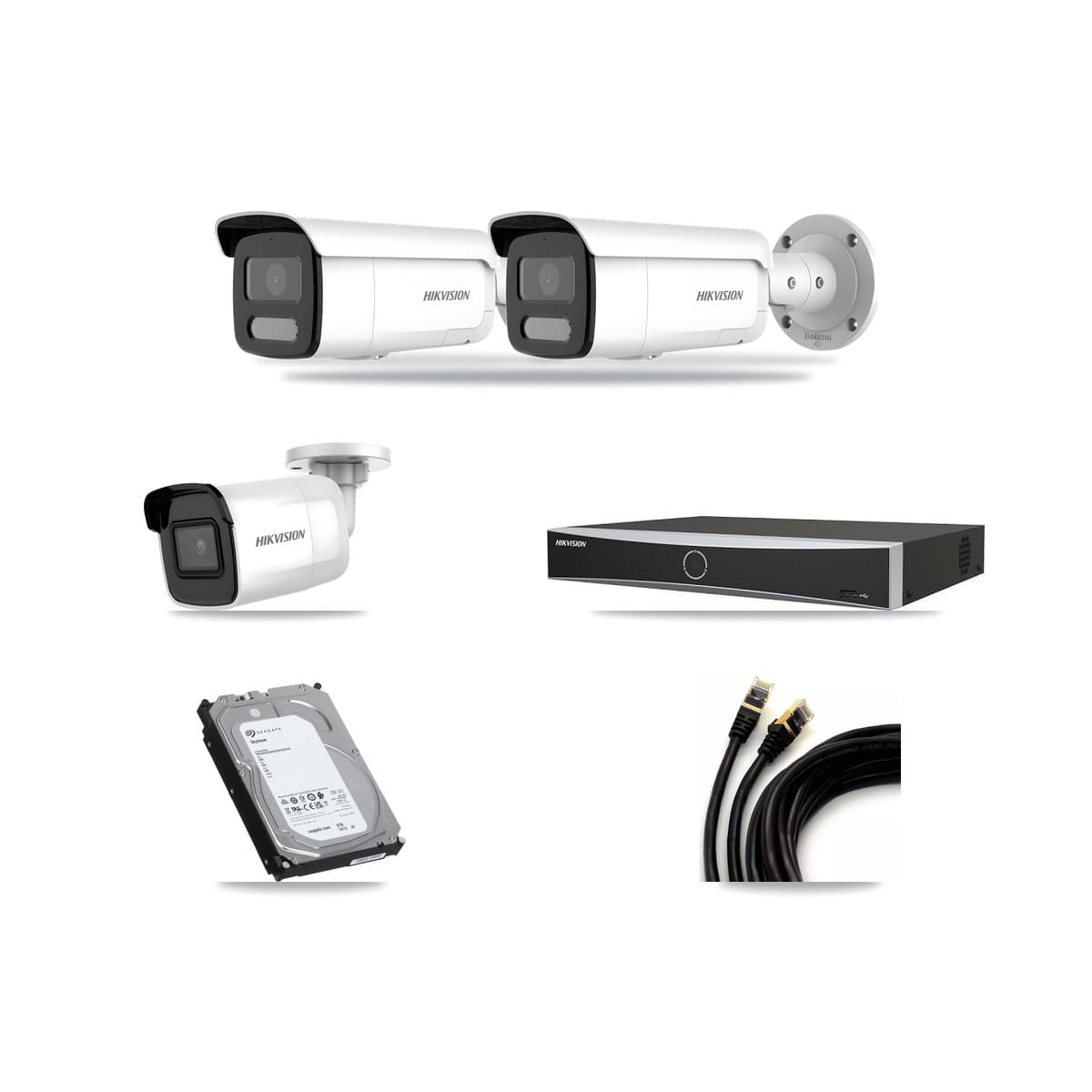 Hikvision 4-Channel 4MP – 4K CCTV Kit — 1 4K + 2 4MP Bullet Cameras + 6TB Recording - Image 1