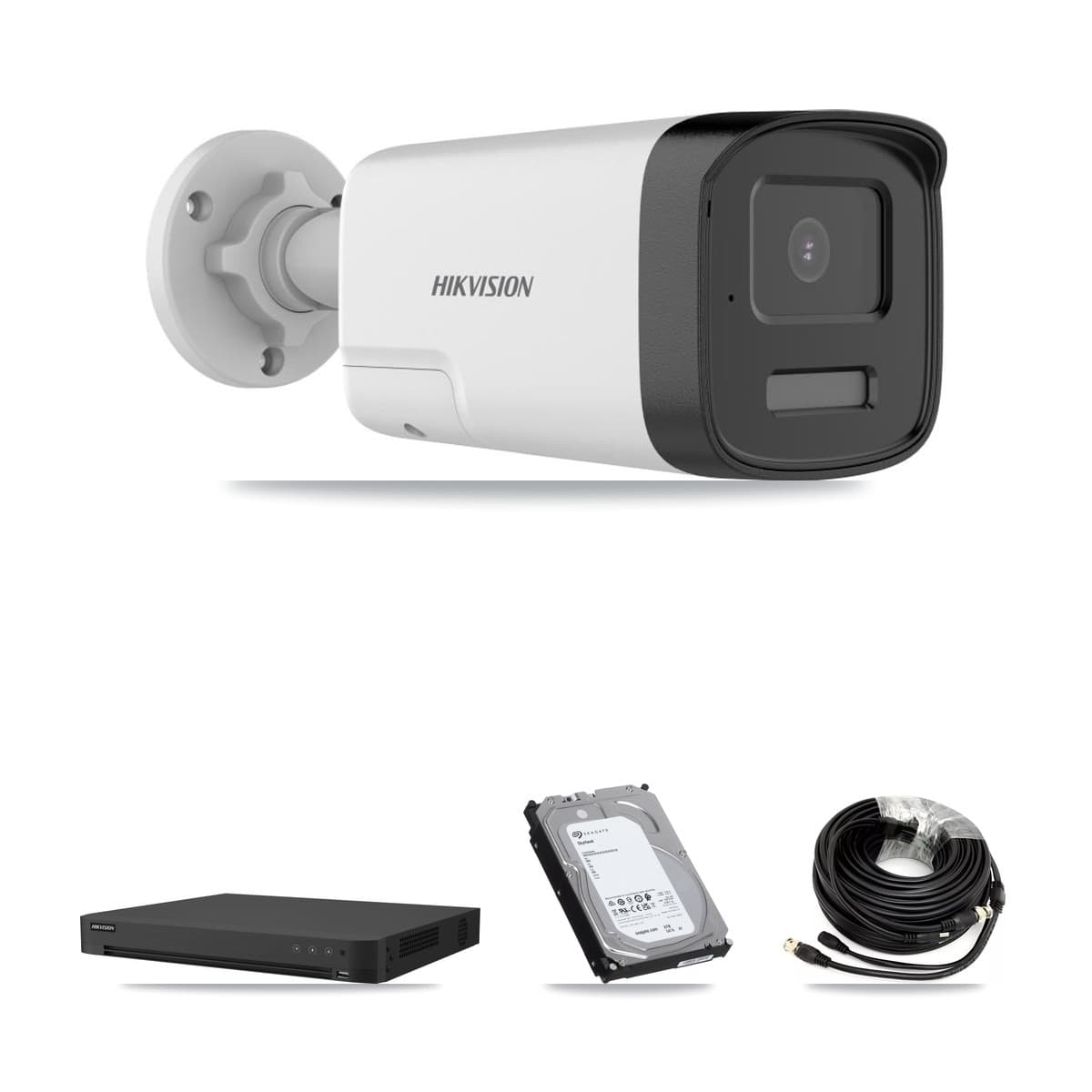 Hikvision 16-Channel 5MP CCTV Kit — 4 DS-2CE17K0T Bullet Cameras + 6TB Recording (IDS-7216HUHI Recorder)