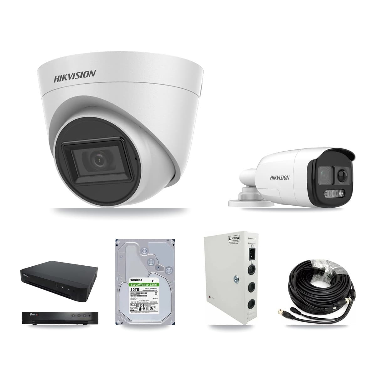 Hikvision & Prolux 16-Channel 5MP CCTV Kit — 1 Bullet + 12 Turret Cameras + 10TB Recording
