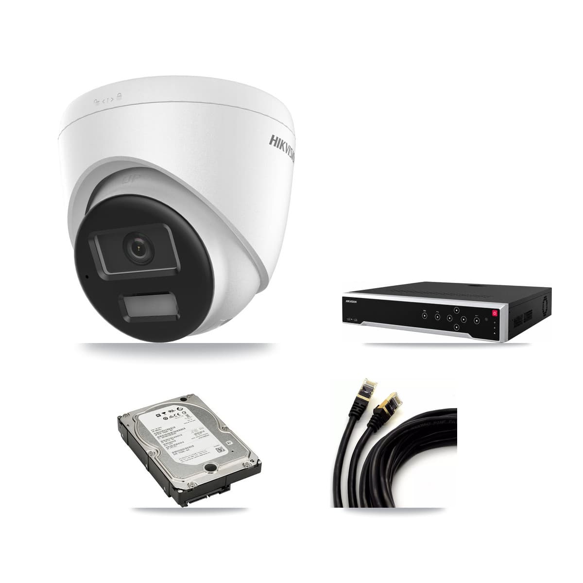 Hikvision 32-Channel 4K CCTV Kit — 2 DS-2CD1383G2-LIUF/SL Turret Cameras + 5TB Recording (DS-7732NI-M4/24P Recorder)