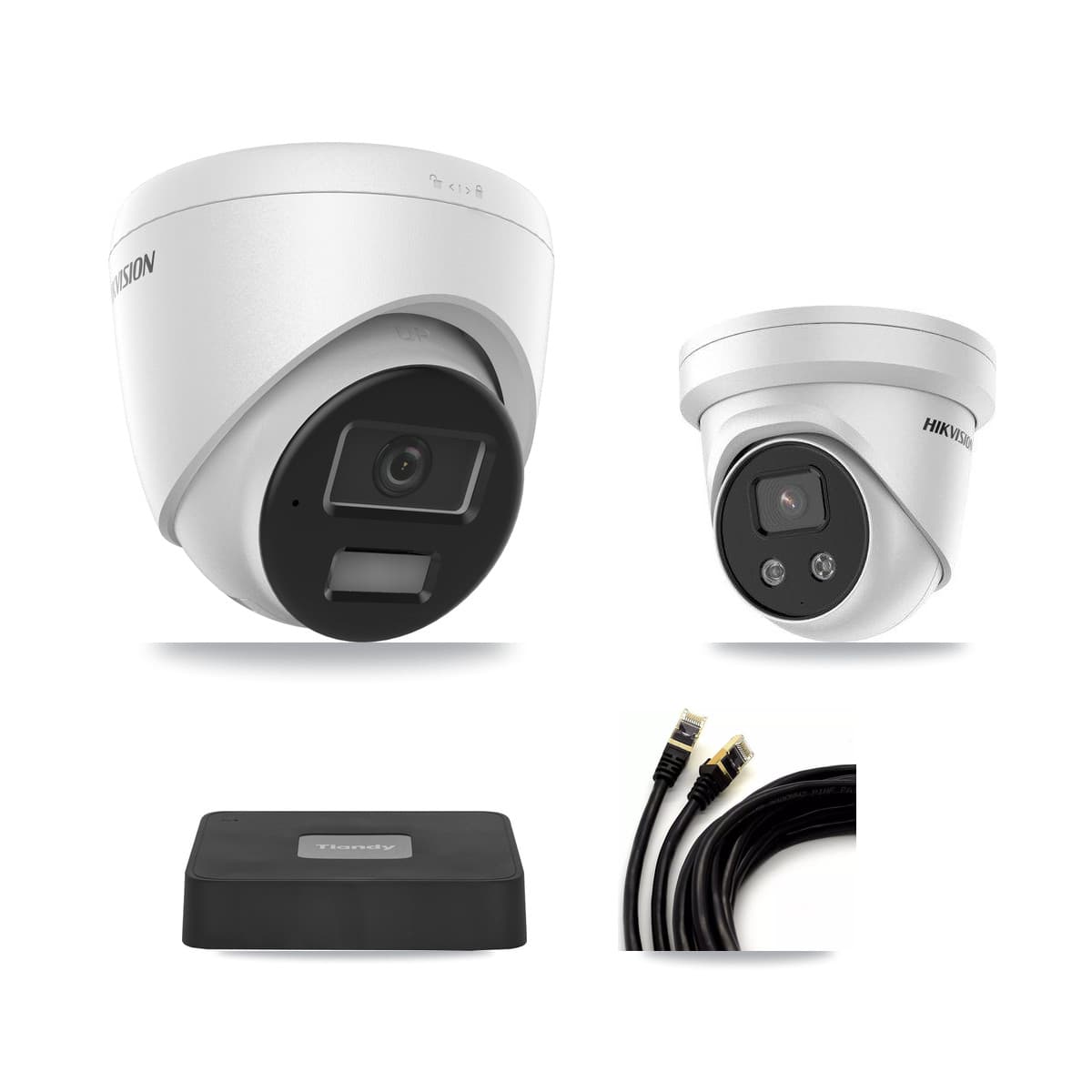 Hikvision & Tiandy 4-Channel 4MP – 5MP CCTV Kit — 1 4MP + 1 5MP Turret Cameras + 3TB Recording