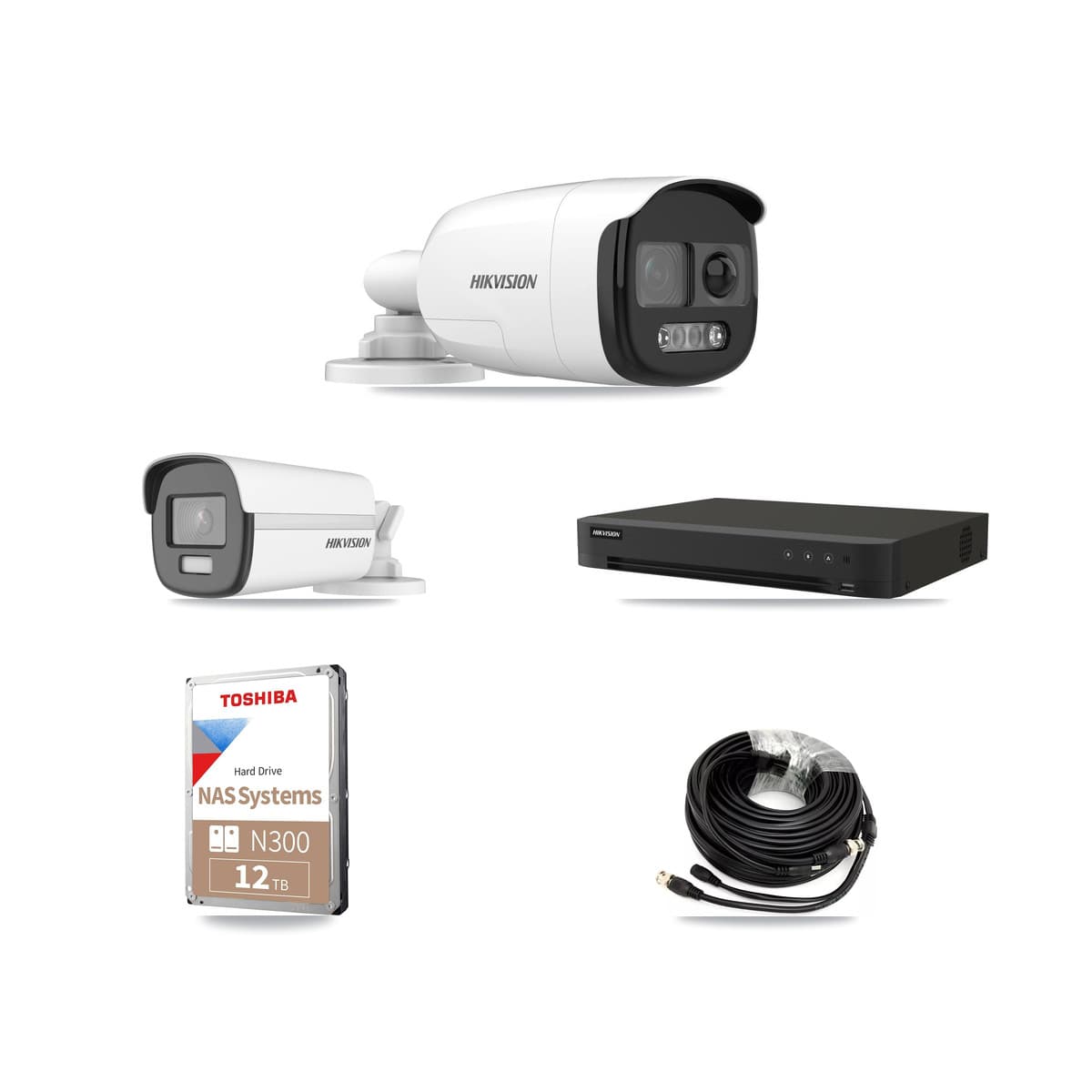 Hikvision 8-Channel 5MP – 4K CCTV Kit — 7 5MP + 1 4K Bullet Cameras + 12TB Recording