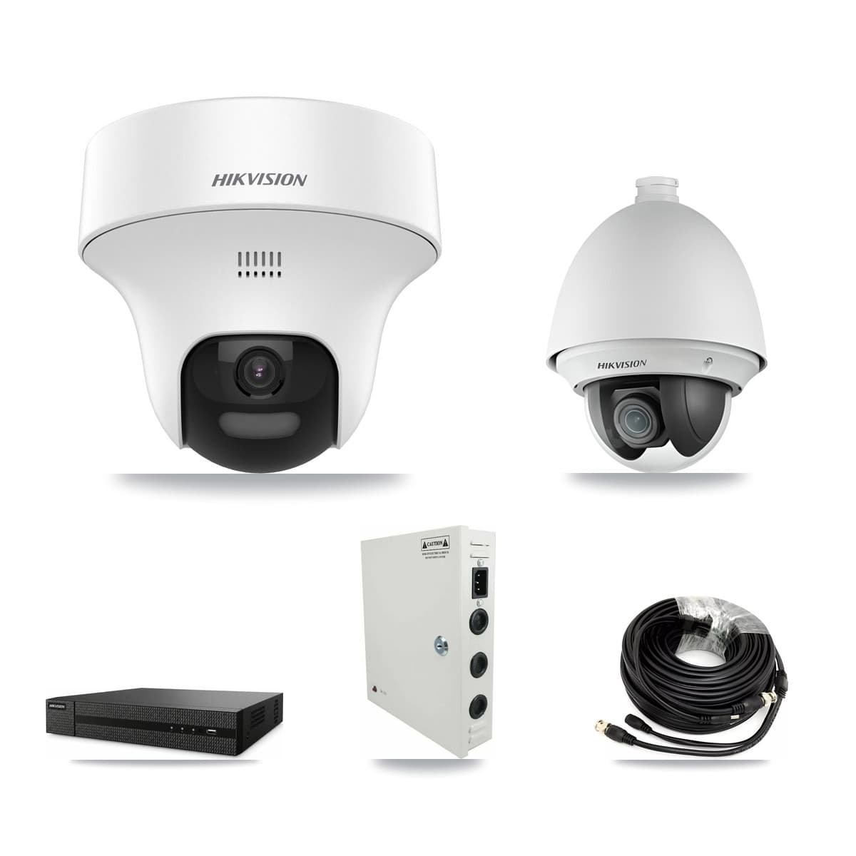 Hikvision 8-Channel 2MP – 5MP CCTV Kit — 1 DS-2AE4225T 2MP PTZ + 2 DS-2CE70K0T 5MP Turret Cameras + 3TB Recording (DVR-8CH Recorder)