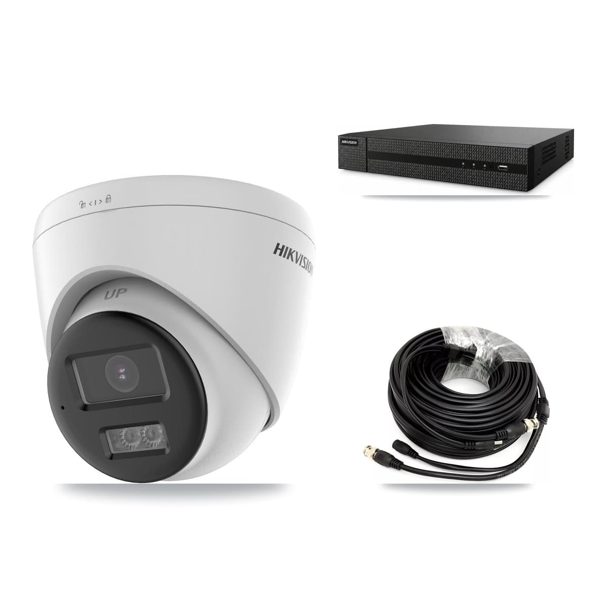 Hikvision 8-Channel 5MP CCTV Kit — 2 DS-2CE78K0T-LTS Turret Cameras + 3TB Recording (DVR-8CH-HYL8MP Recorder)