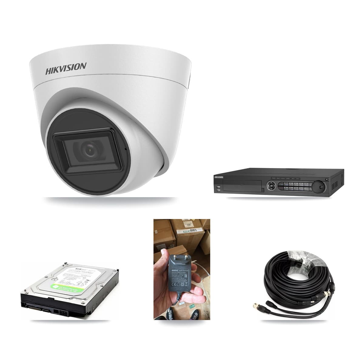Hikvision 32-Channel 5MP CCTV Kit — 1 White Turret Camera + 1TB Recording (DS-7332HQHI Recorder)