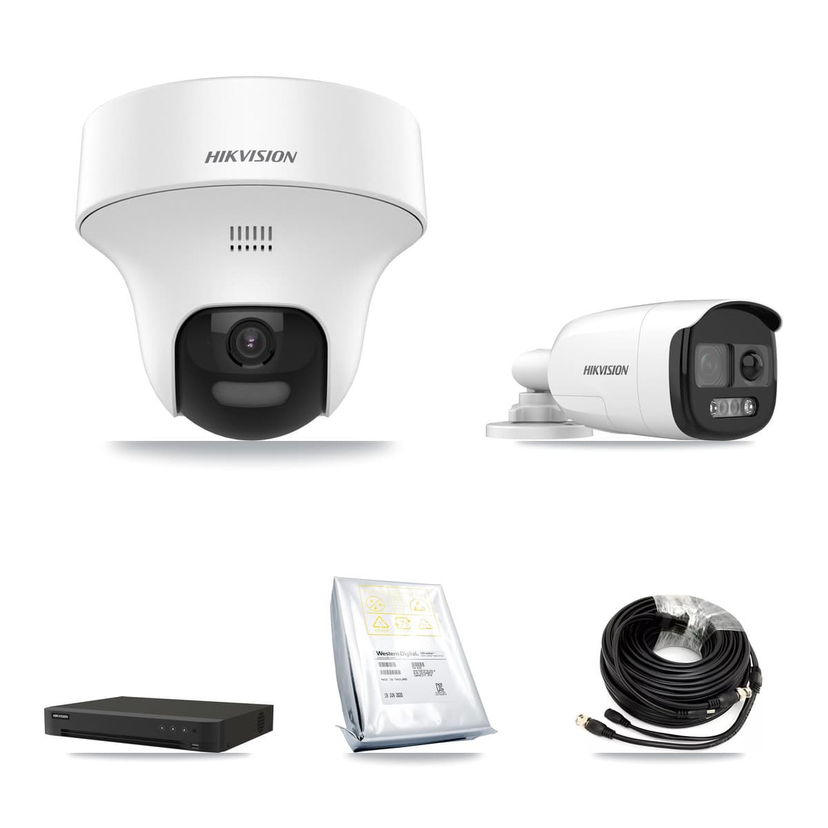 Hikvision 16-Channel 5MP CCTV Kit — 1 DS-2CE12KF3T Bullet + 5 DS-2CE70K0T Turret Cameras + 8TB Recording