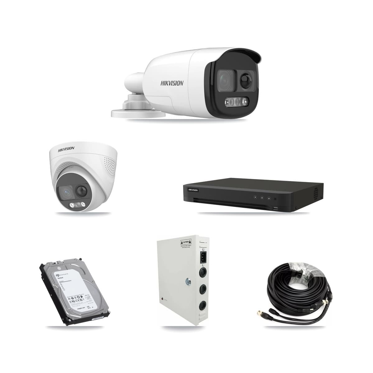 Hikvision 16-Channel 5MP CCTV Kit — 15 DS-2CE12KF3T Bullet + 1 DS-2CE72KF3T Turret Cameras + 6TB Recording (IDS-7216HQHI Recorder)
