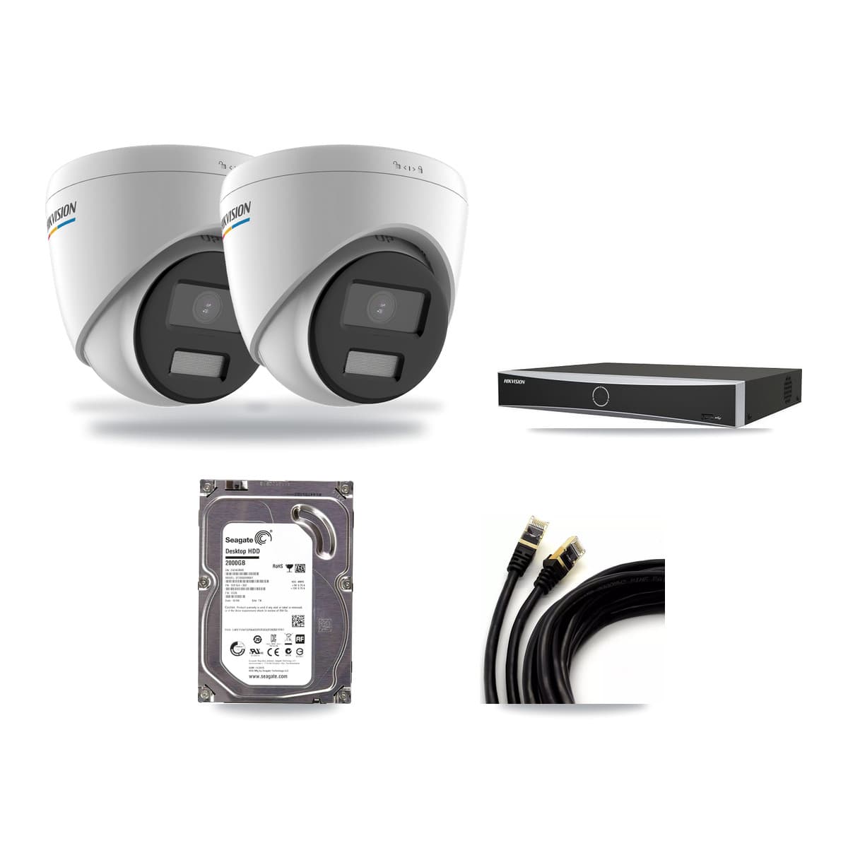 Hikvision 4-Channel 2MP CCTV Kit — 2 Turret Cameras + 2TB Recording - Image 1