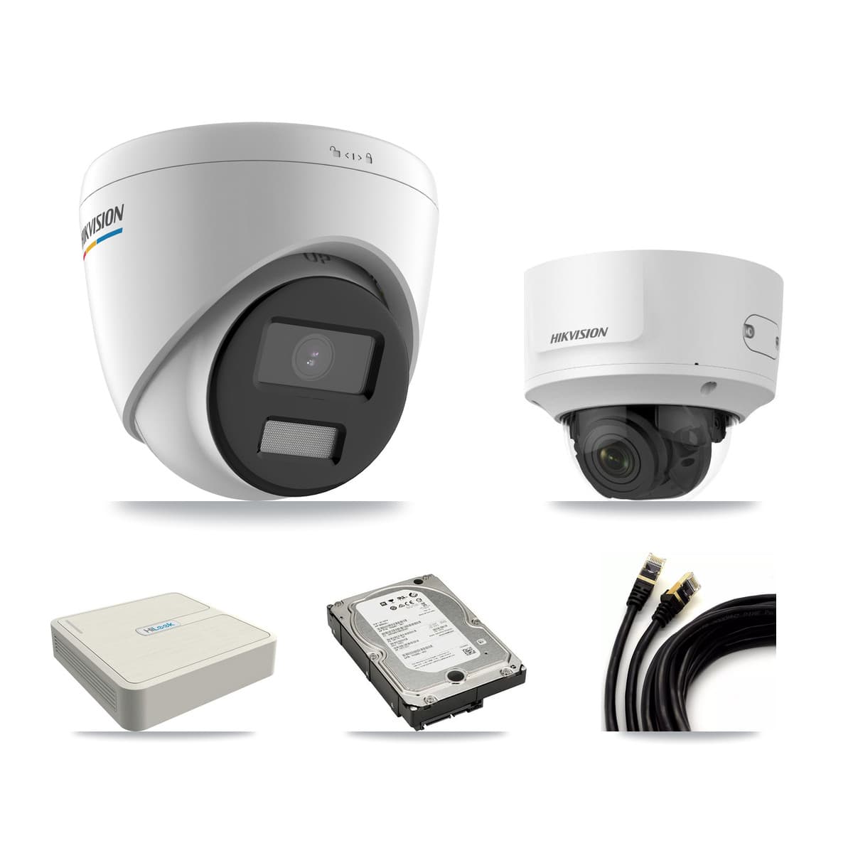 Hikvision & HiLook 8-Channel 2MP CCTV Kit — 6 Turret + 1 Dome Cameras + 5TB Recording (NVR-108H-D Recorder)